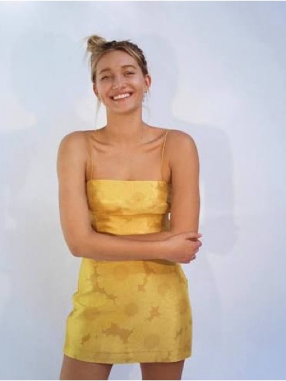 Realisation Par The Christy Dress yellow sunflower silk strappy mini nwt M